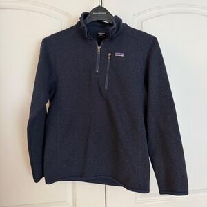 Patagonia Better Sweater Boys XL 14 1/4 Zip Fleece Pullover Navy Blue 65705